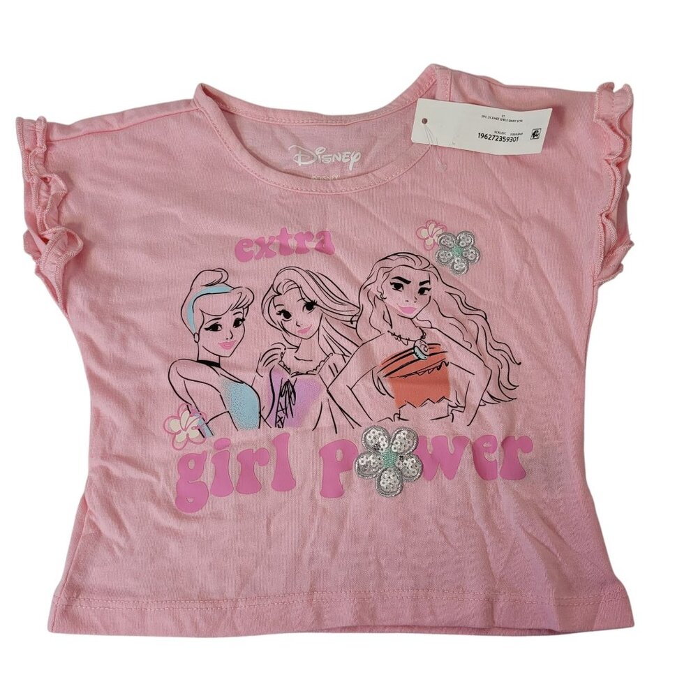 Disney Princess Short Sleeve "Extra Girl Power" Graphic Tee Pink Size 3T